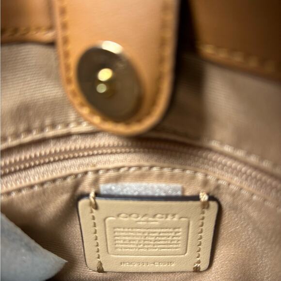 NWT Coach Mini Lane Top Handle In Colorblock In Chalk/Penny Multi/Pebble Leather - Picture 11 of 12